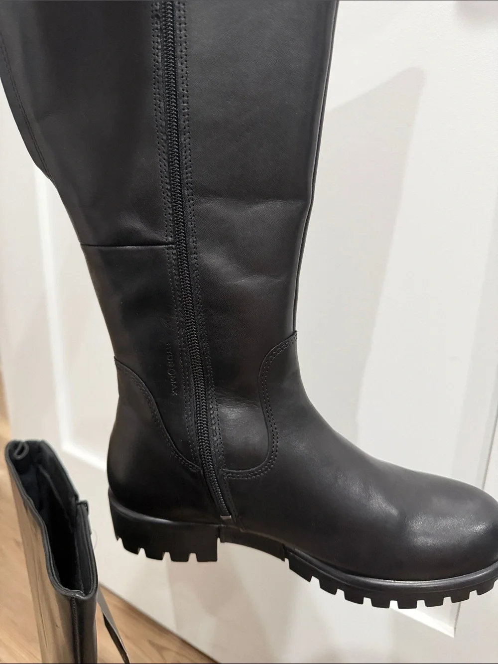 Ecco Modtray Leather Women's Knee High Boots - Black - Size: Us 6-6.5 no box
